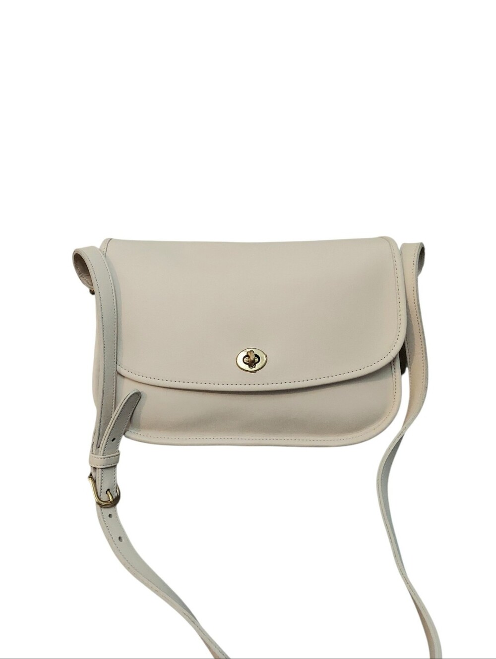Like New Coach Vintage City Bag W/ Brass Turnlock HW Cream Glove Tanned Leather